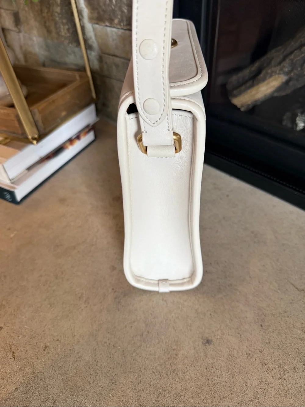 Coach Vintage White Structured Top-Handle Shoulder Bag